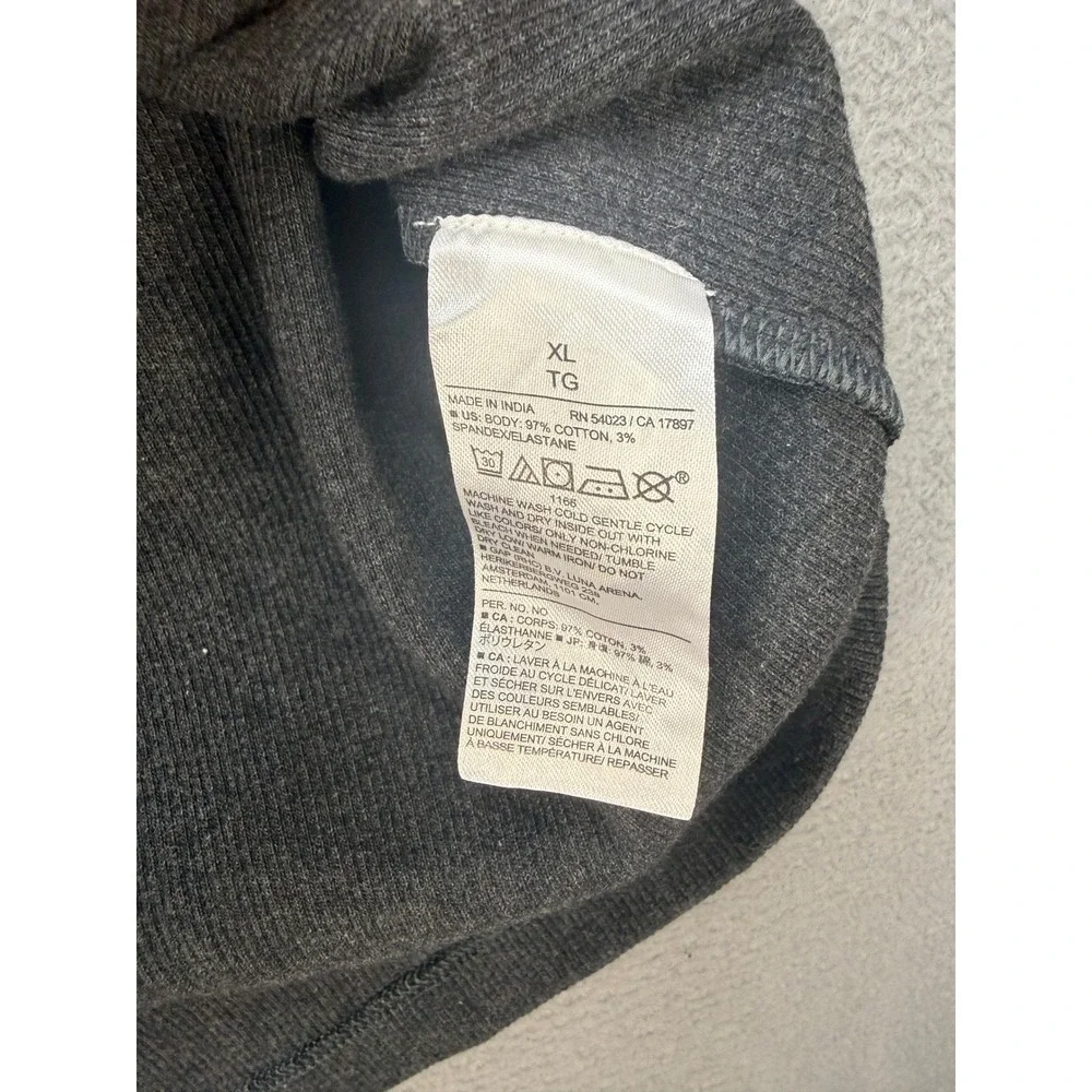 Banana Republic Mini Rib Slim T-Shirt Short Sleeve XL Charcoal Heather Gray Crew